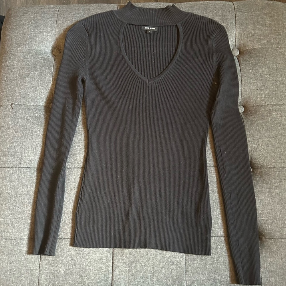 River Island Black Ribbed Sweater